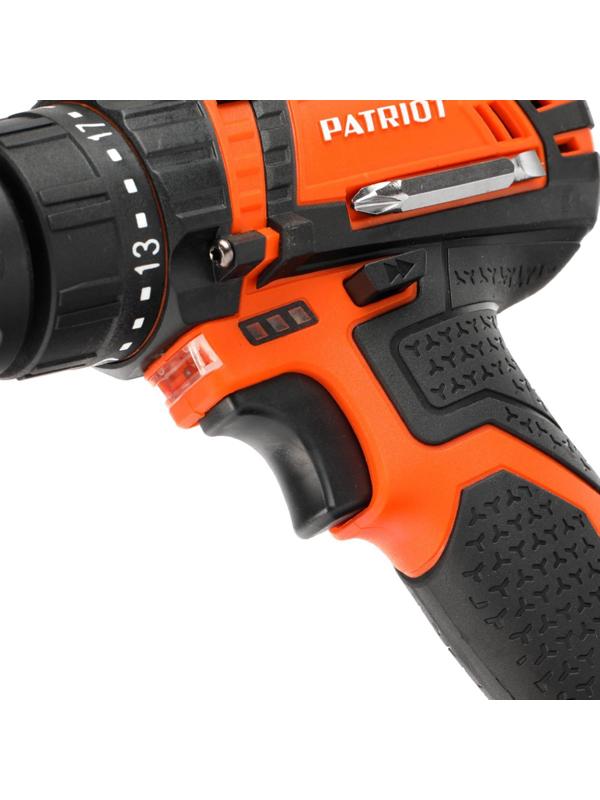 Дрель-шуруповерт аккумуляторная PATRIOT BR183UES, 18 В, Li-Ion, 1х2 Ач, 29 Нм, 1350 об/мин