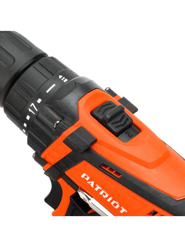 Дрель-шуруповерт аккумуляторная PATRIOT BR183UES, 18 В, Li-Ion, 1х2 Ач, 29 Нм, 1350 об/мин