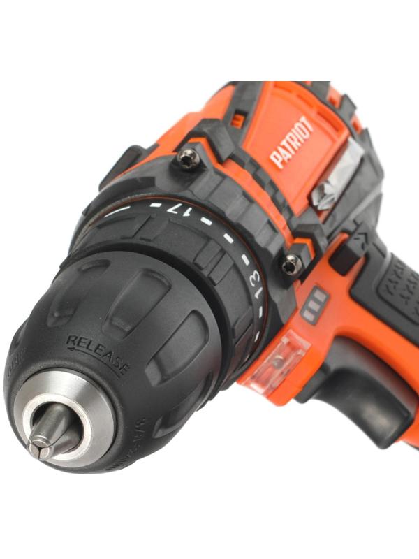 Дрель-шуруповерт аккумуляторная PATRIOT BR183UES, 18 В, Li-Ion, 1х2 Ач, 29 Нм, 1350 об/мин