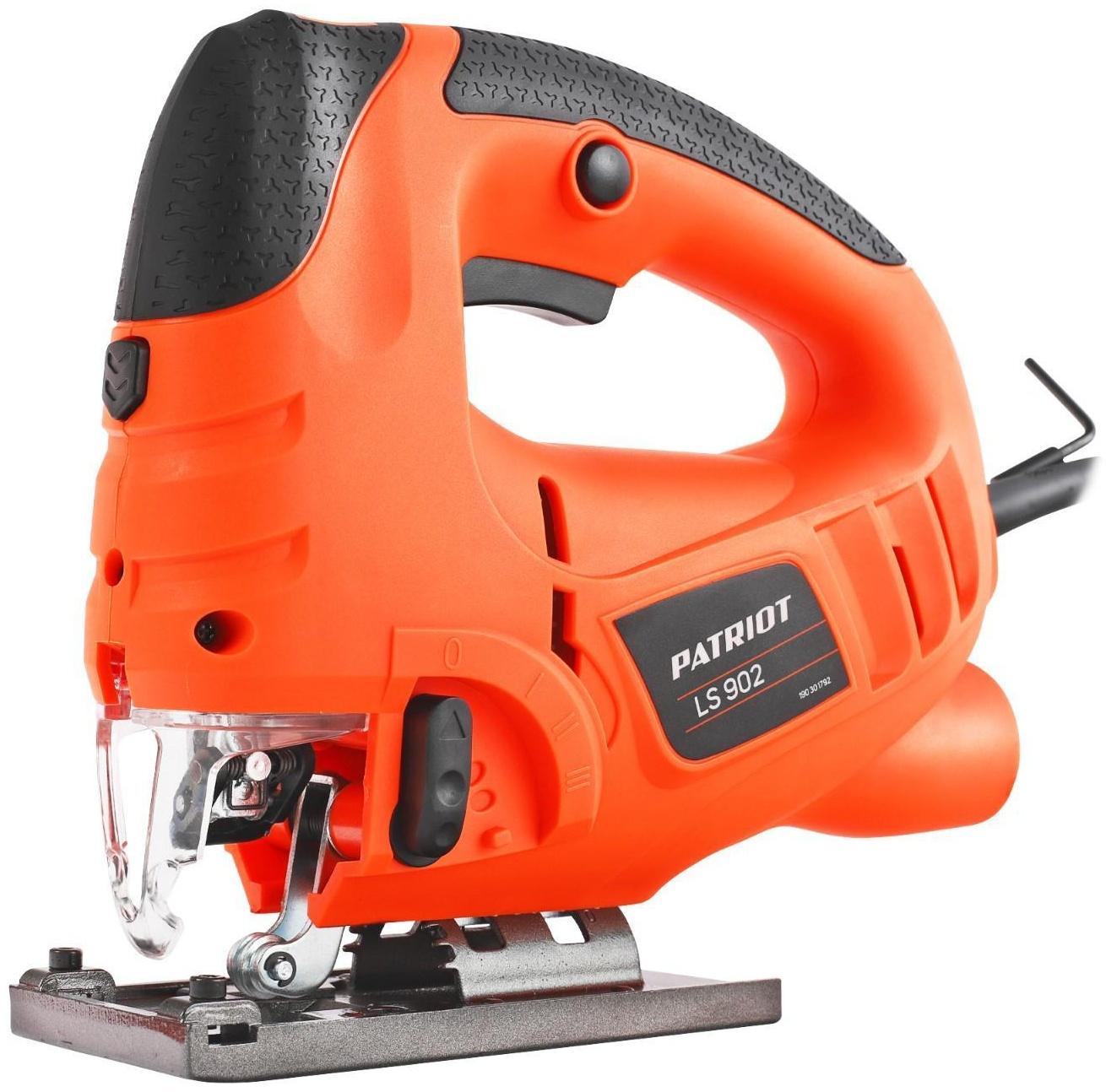Лобзик PATRIOT LS902, 800 Вт, 800-3000 ход/мин, пропил 100 мм, кейс, литая платформа
