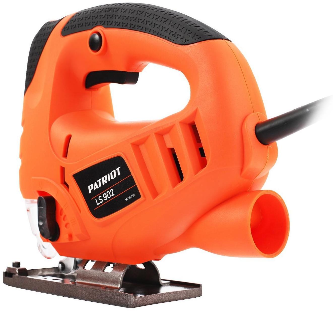Лобзик PATRIOT LS902, 800 Вт, 800-3000 ход/мин, пропил 100 мм, кейс, литая платформа