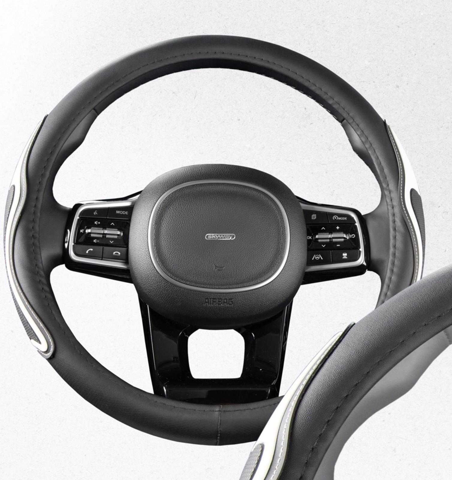 Оплетка SKYWAY, экокожа, Combo-13 M, черно-белая, S01102475