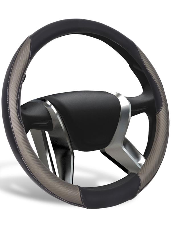 Оплетка AZARD RACE, экокожа, вставки карбон, прострочка серая, р-р M, черный