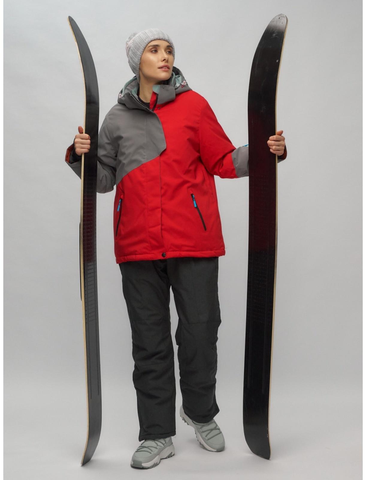 Костюм горнолыжный женский, размер 56, цвет красный