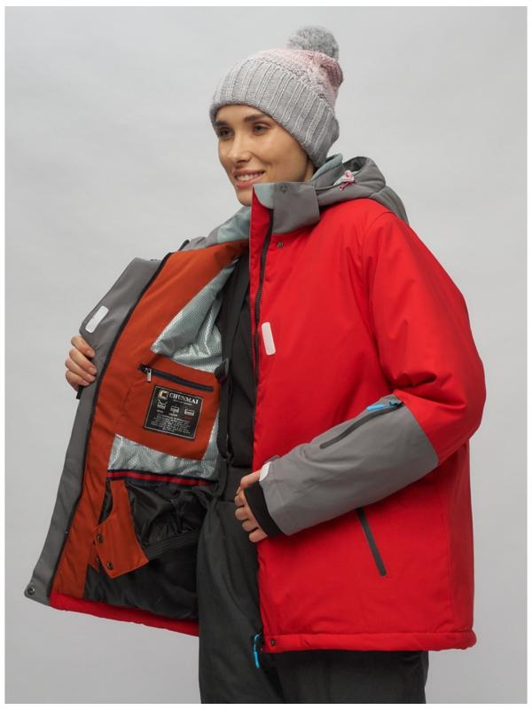 Костюм горнолыжный женский, размер 56, цвет красный