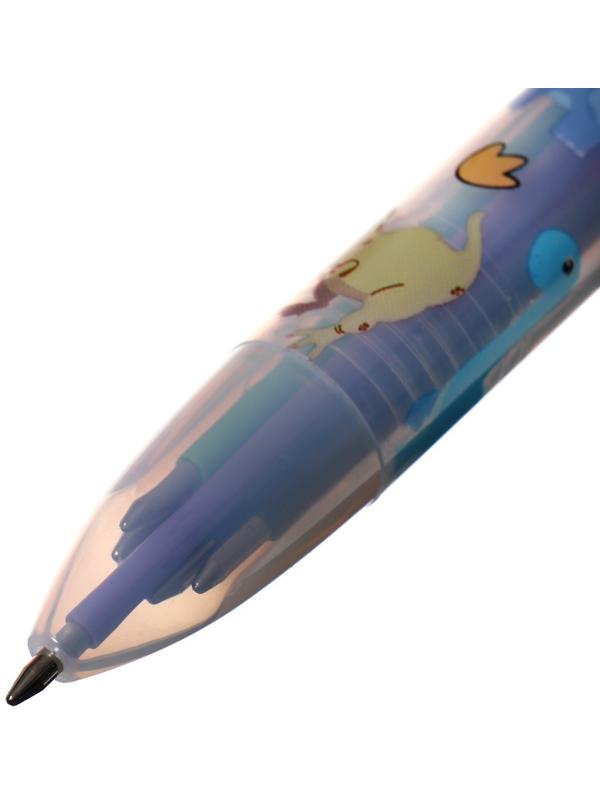 Ручка шариковая автоматическая, 6-ти цветная, Дракон МИКС