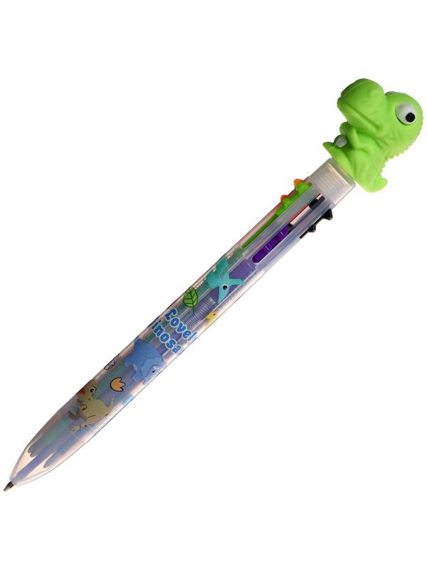 Ручка шариковая автоматическая, 6-ти цветная, Дракон МИКС