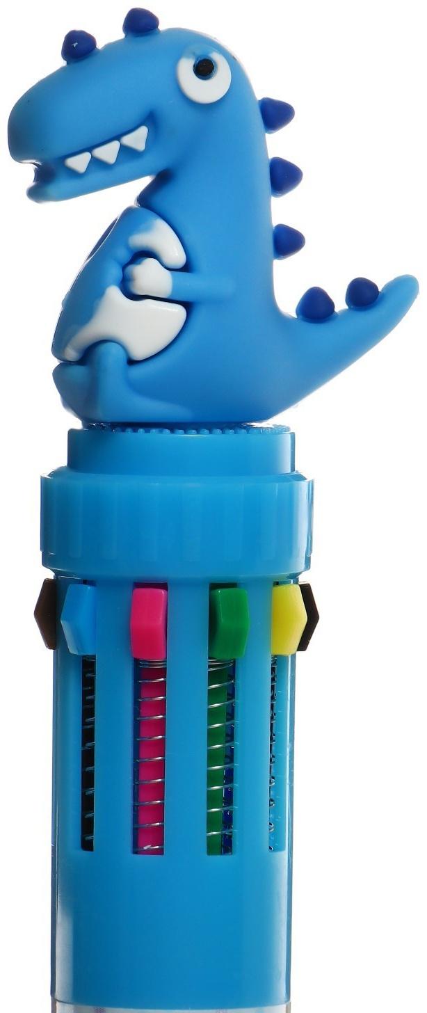 Ручка шариковая автоматическая, 10-ти цветная, Дракон МИКС