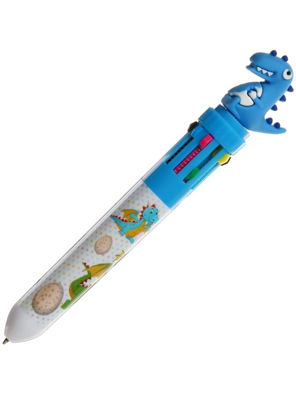 Ручка шариковая автоматическая, 10-ти цветная, Дракон МИКС