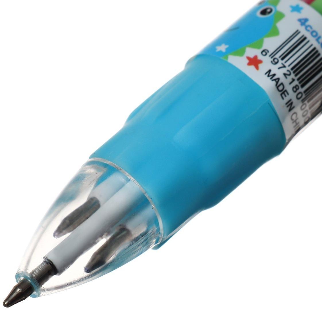 Ручка шариковая автоматическая МИНИ, 4-х цветная, Дракон МИКС