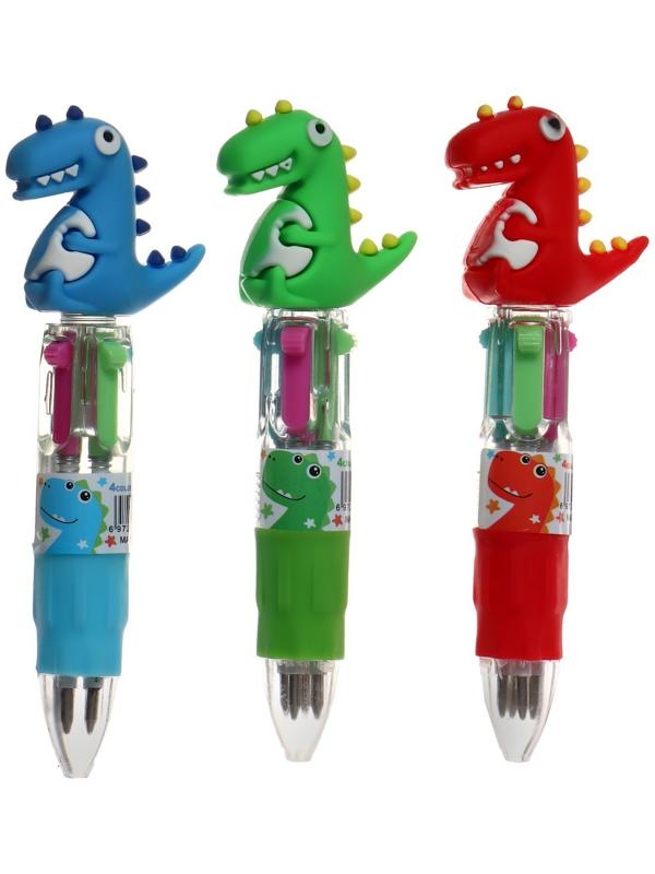 Ручка шариковая автоматическая МИНИ, 4-х цветная, Дракон МИКС