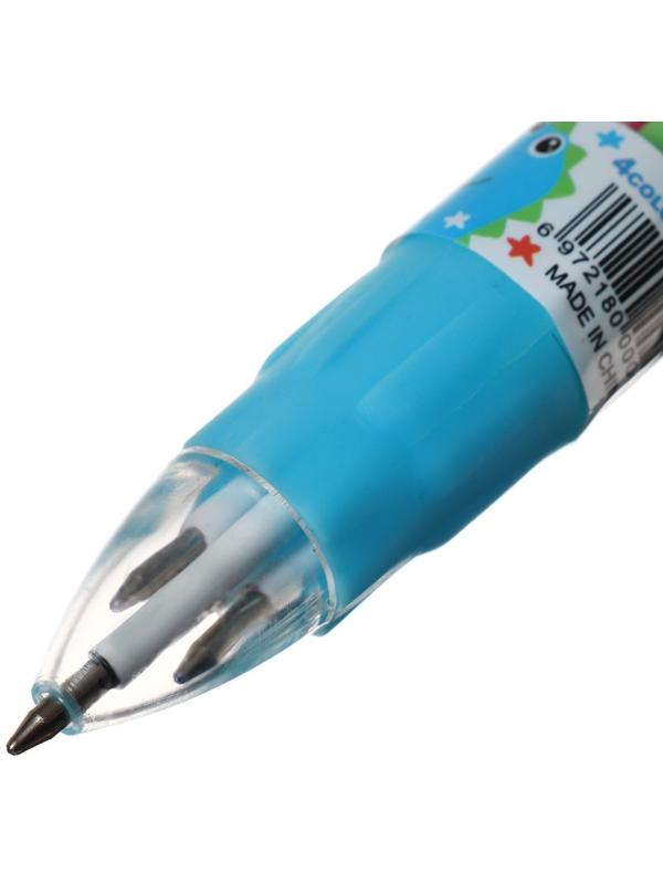 Ручка шариковая автоматическая МИНИ, 4-х цветная, Дракон МИКС