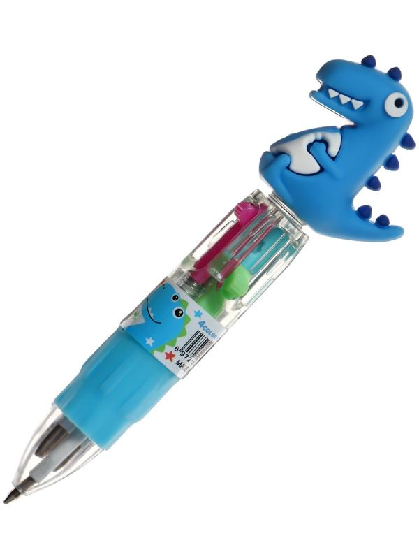 Ручка шариковая автоматическая МИНИ, 4-х цветная, Дракон МИКС