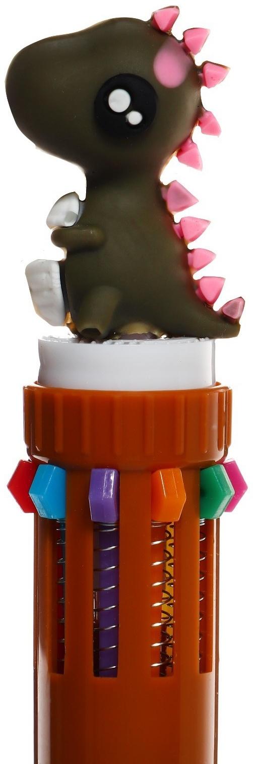 Ручка шариковая автоматическая, 10-ти цветная, Дракон МИКС