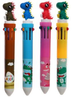 Ручка шариковая автоматическая, 10-ти цветная, Дракон МИКС