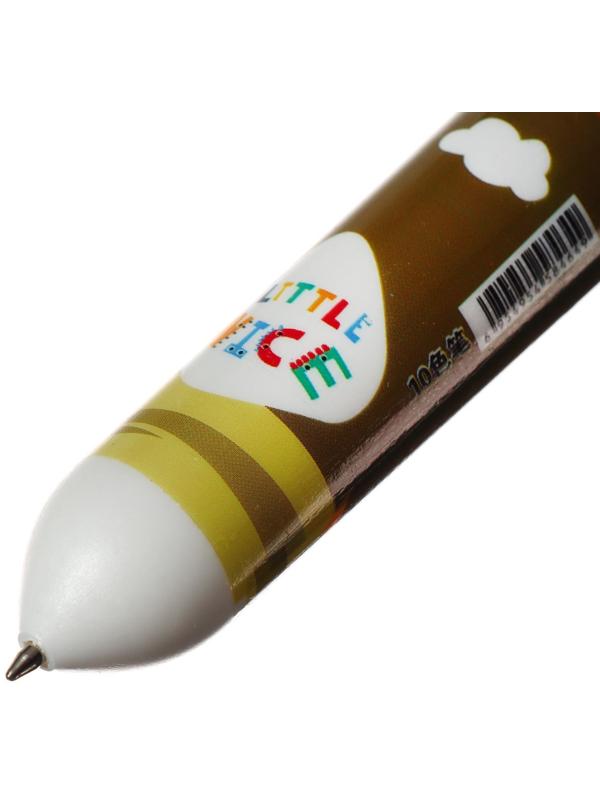 Ручка шариковая автоматическая, 10-ти цветная, Дракон МИКС