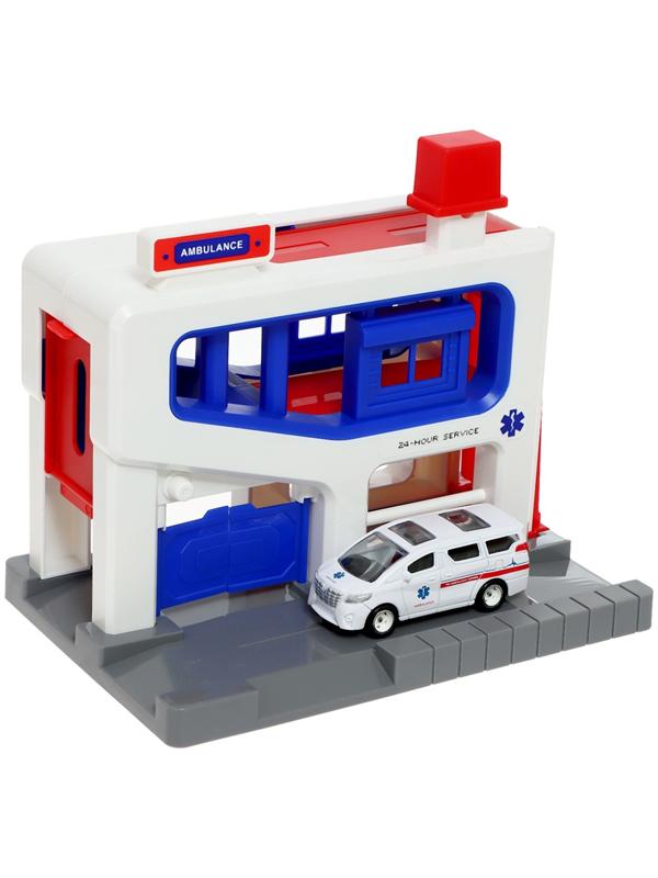 Парковка «Скорая», подъёмный механизм, 1 машинка в комплекте, МИКС