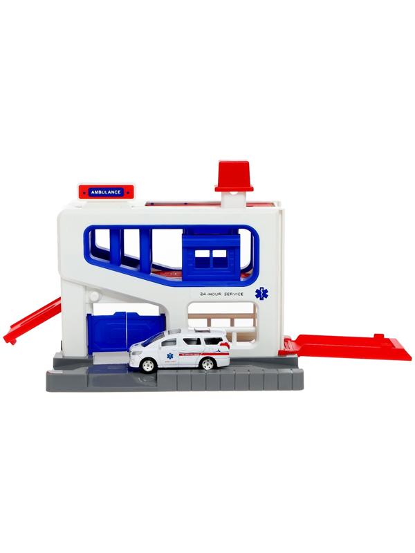 Парковка «Скорая», подъёмный механизм, 1 машинка в комплекте, МИКС