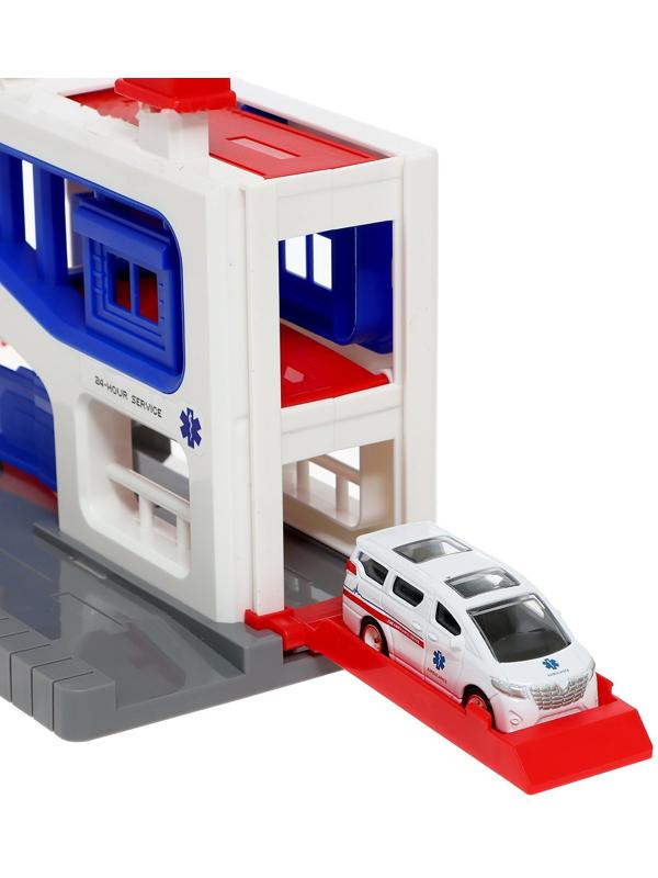 Парковка «Скорая», подъёмный механизм, 1 машинка в комплекте, МИКС