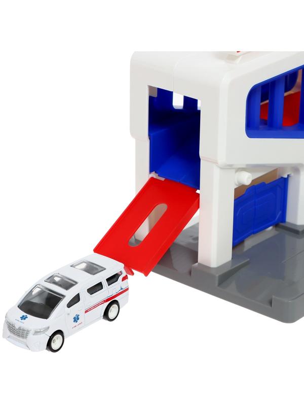 Парковка «Скорая», подъёмный механизм, 1 машинка в комплекте, МИКС