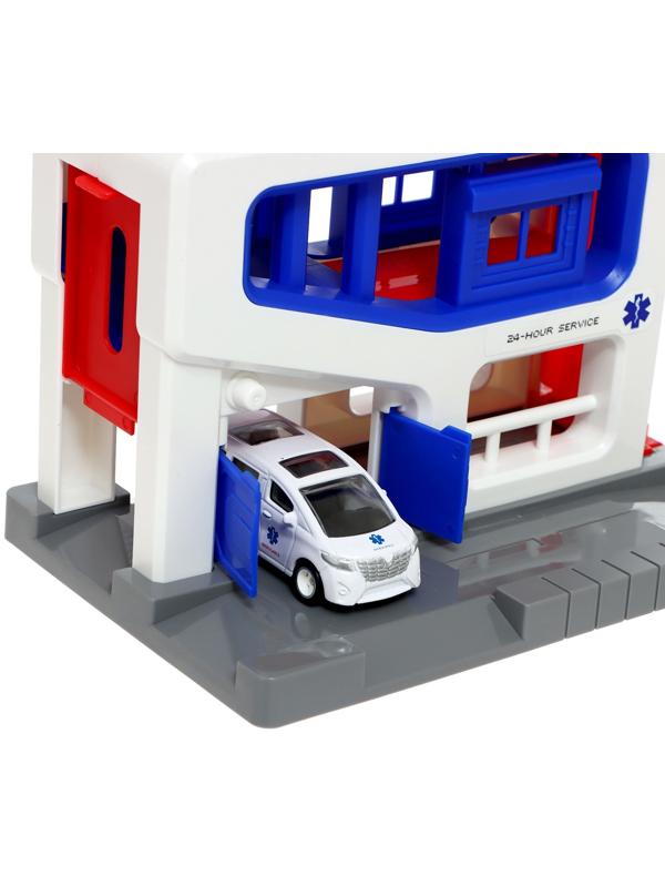 Парковка «Скорая», подъёмный механизм, 1 машинка в комплекте, МИКС