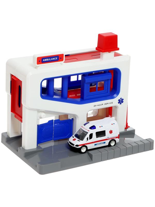Парковка «Скорая», подъёмный механизм, 1 машинка в комплекте, МИКС