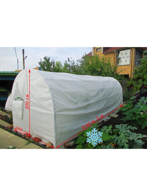 Теплица «МегаСталь-Сказка», 5 × 2 × 2 м, стальной каркас, профиль 20 × 20 мм, спанбонд 100 г/м²