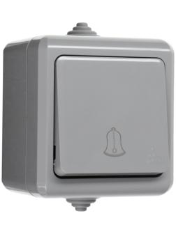 Кнопка звонка ОП Dita IP54 10А 250В сер. TOKOV ELECTRIC TKL-DT-DB-C06-IP54