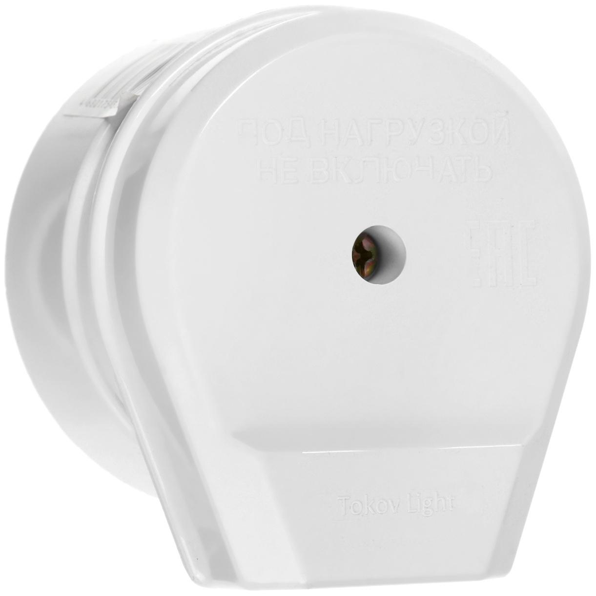 Разъем РШ-ВШ ОП 32А 250В 2P+PE кругл. бел. TOKOV ELECTRIC TKL-OVOP-2P+PE-C01