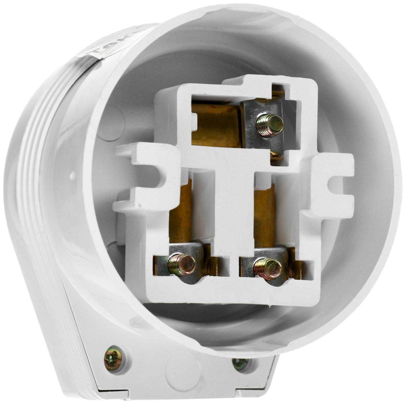 Разъем РШ-ВШ ОП 32А 250В 2P+PE кругл. бел. TOKOV ELECTRIC TKL-OVOP-2P+PE-C01