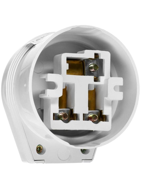 Разъем РШ-ВШ ОП 32А 250В 2P+PE кругл. бел. TOKOV ELECTRIC TKL-OVOP-2P+PE-C01