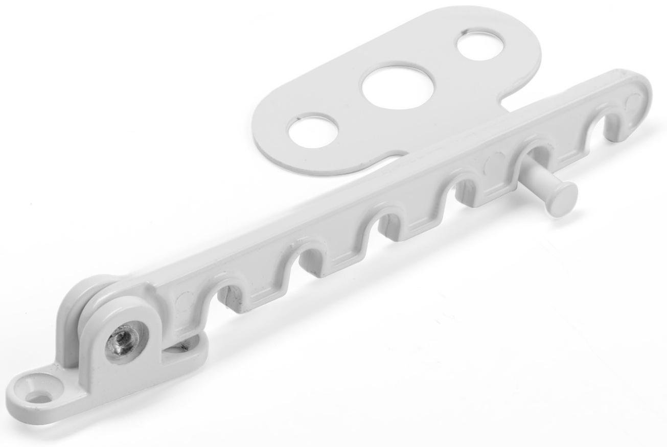 Ограничитель алюминиевый 6-ти позиционный, гребенка, цвет белый