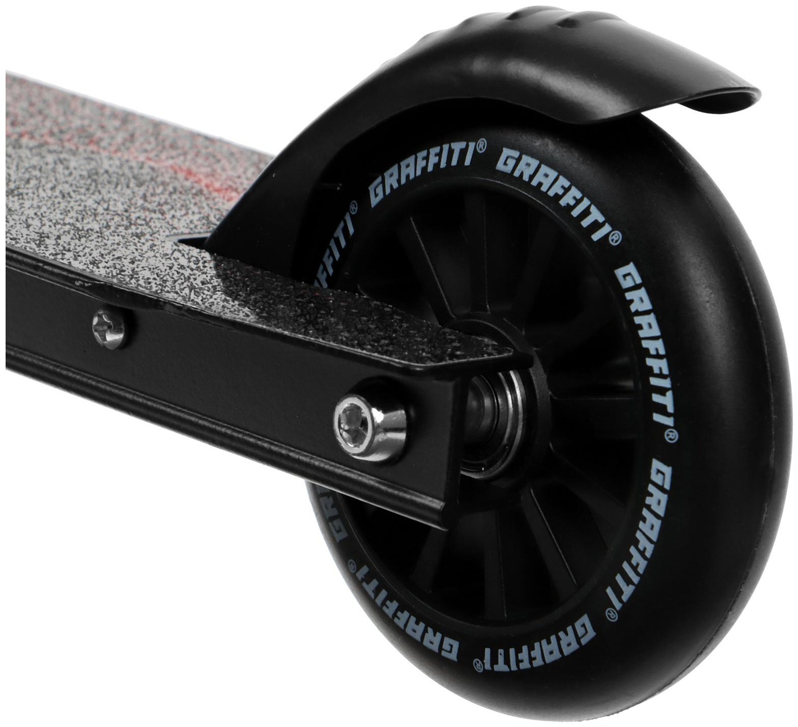 Самокат трюковый GRAFFITI Turn 23, колеса PU 100 мм, пластик диск, 85А, резьб. компрессия
