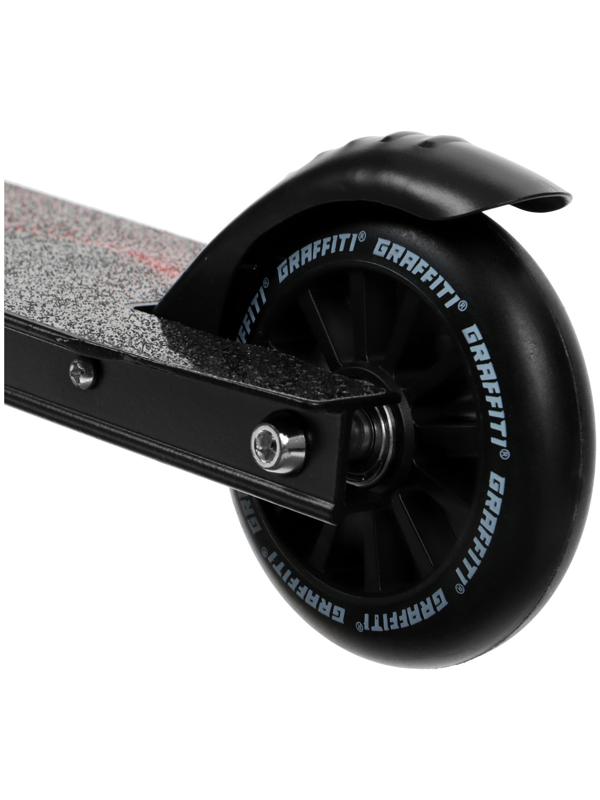 Самокат трюковый GRAFFITI Turn 23, колеса PU 100 мм, пластик диск, 85А, резьб. компрессия