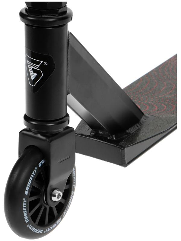 Самокат трюковый GRAFFITI Turn 23, колеса PU 100 мм, пластик диск, 85А, резьб. компрессия