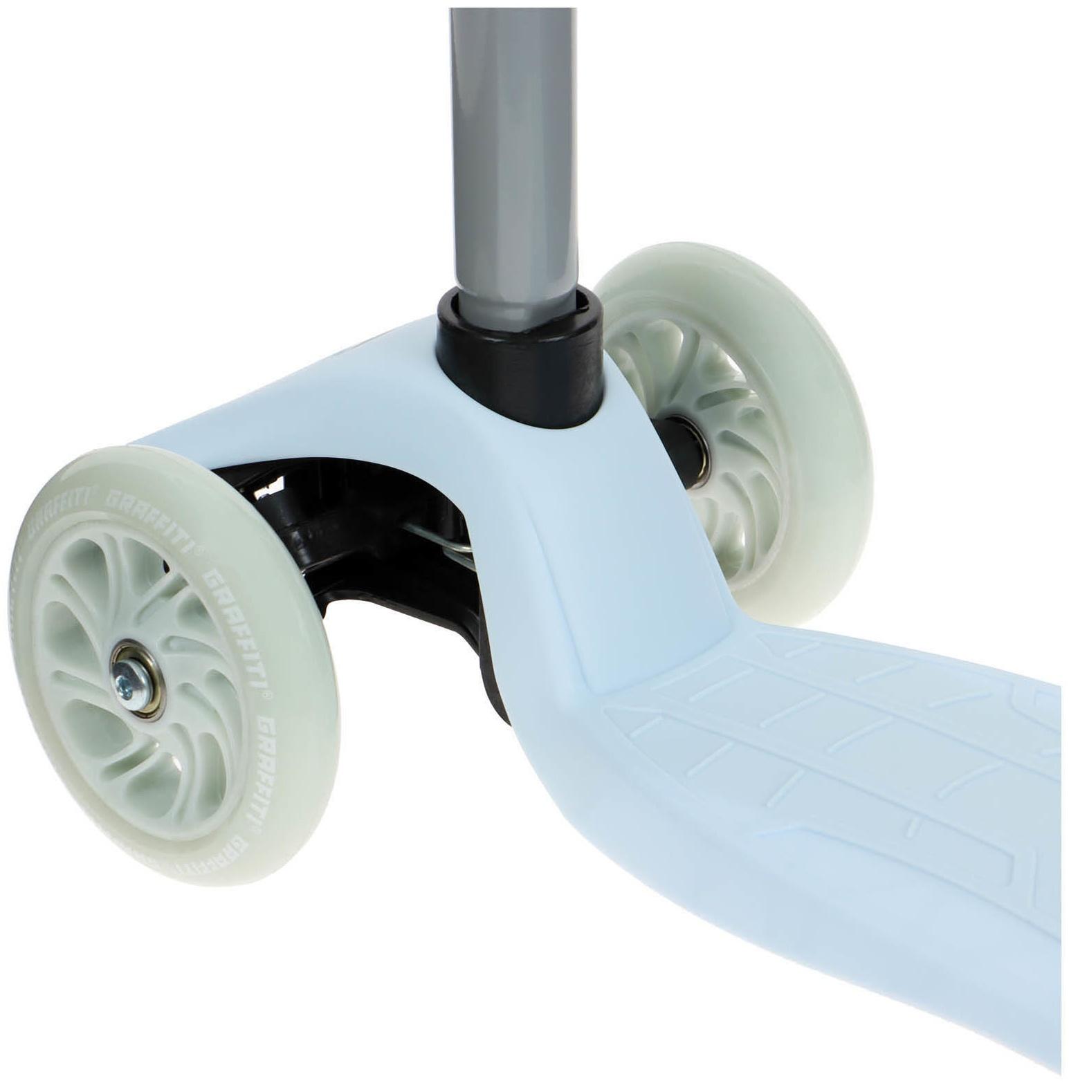 Самокат GRAFFITI, колеса световые PU 120/70 мм, ABEC 7, цвет серый