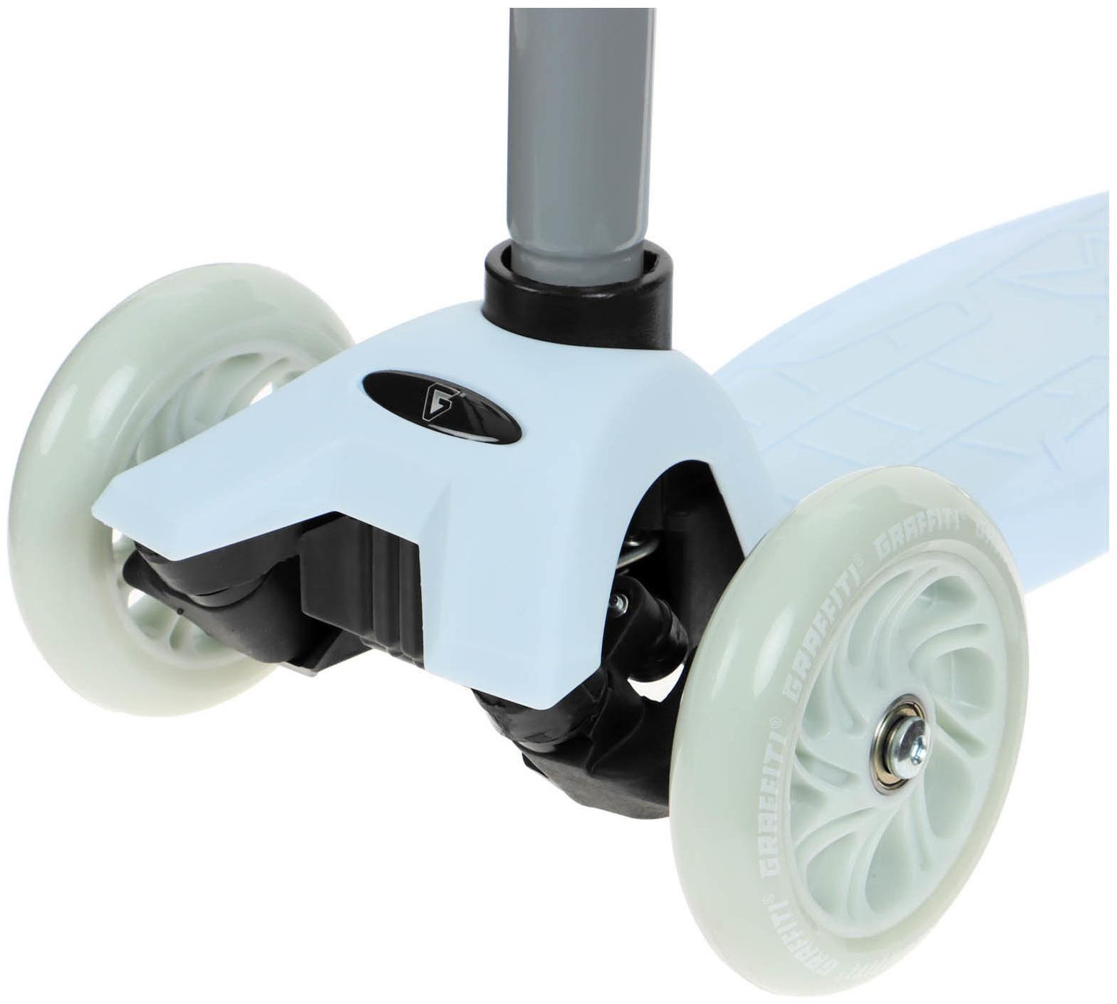 Самокат GRAFFITI, колеса световые PU 120/70 мм, ABEC 7, цвет серый