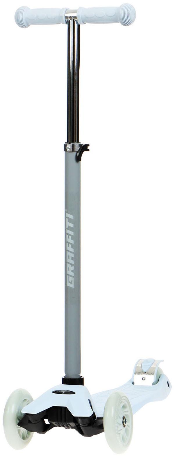 Самокат GRAFFITI, колеса световые PU 120/70 мм, ABEC 7, цвет серый