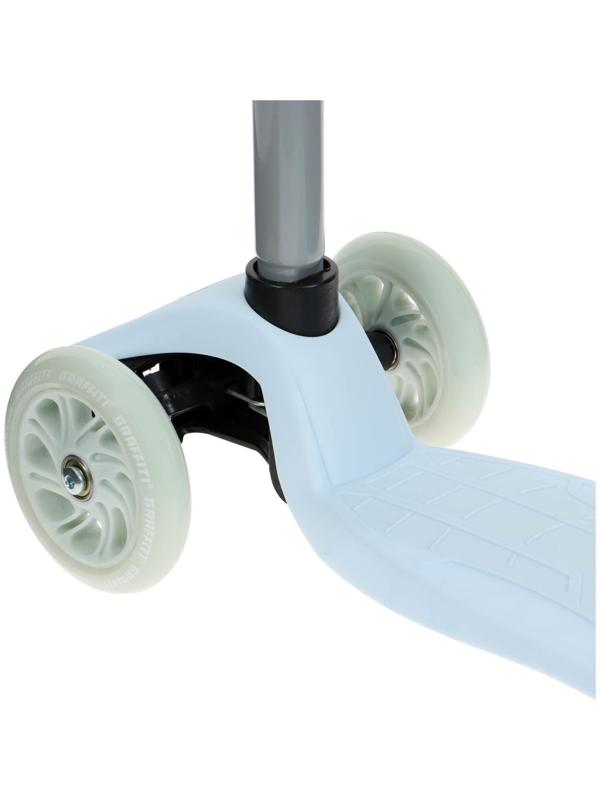 Самокат GRAFFITI, колеса световые PU 120/70 мм, ABEC 7, цвет серый