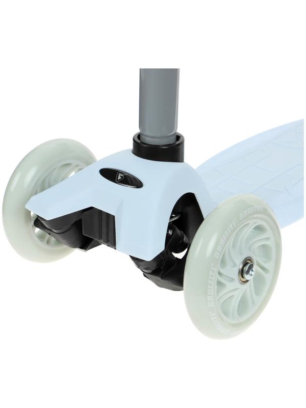 Самокат GRAFFITI, колеса световые PU 120/70 мм, ABEC 7, цвет серый