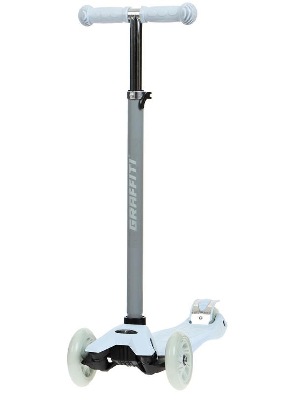 Самокат GRAFFITI, колеса световые PU 120/70 мм, ABEC 7, цвет серый