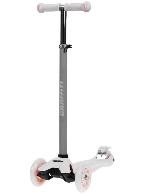 Самокат GRAFFITI, колеса световые PU 120/70 мм, ABEC 7, цвет розовый