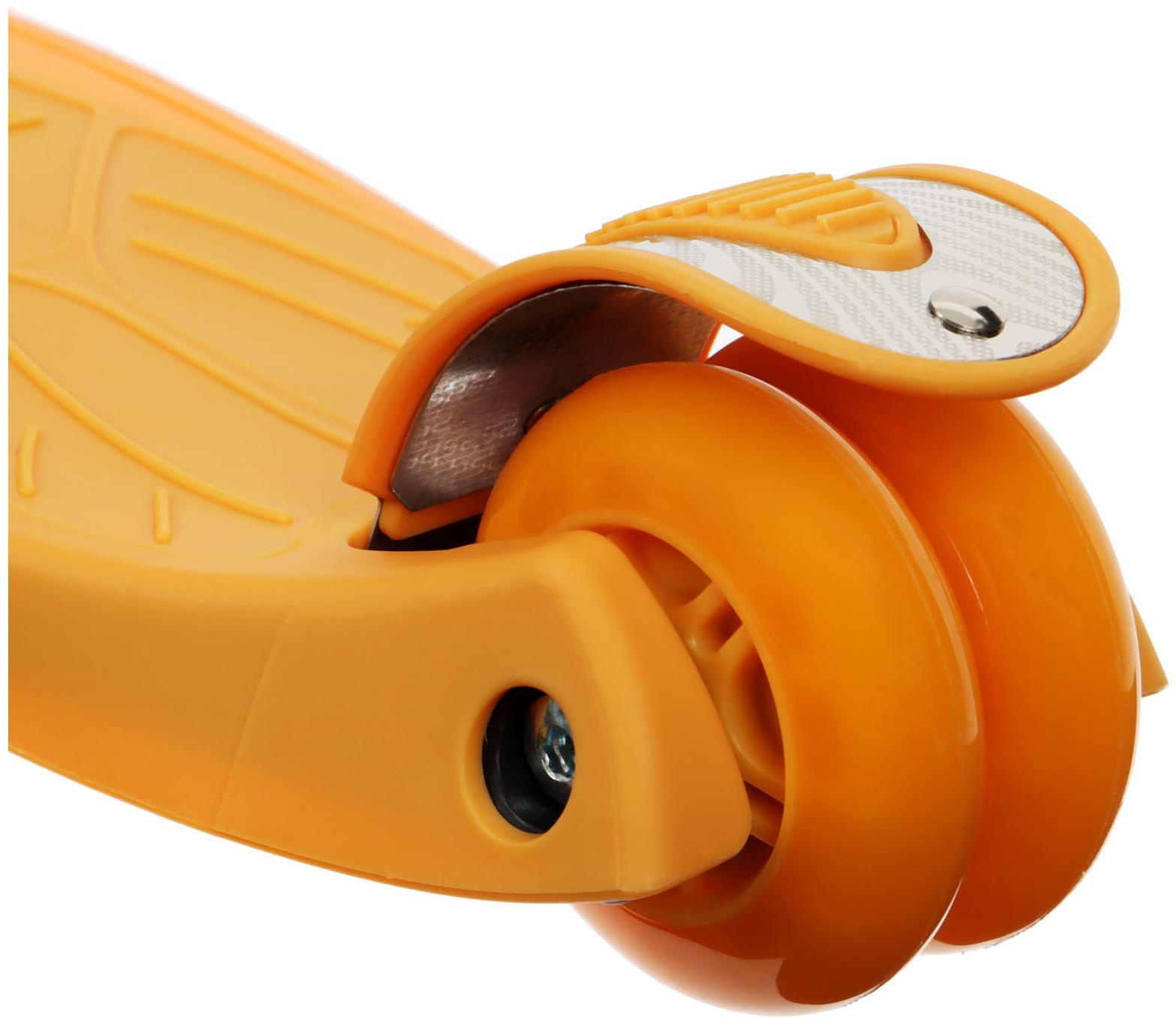 Самокат GRAFFITI, колеса световые PU 120/70 мм, ABEC 7, цвет оранжевый