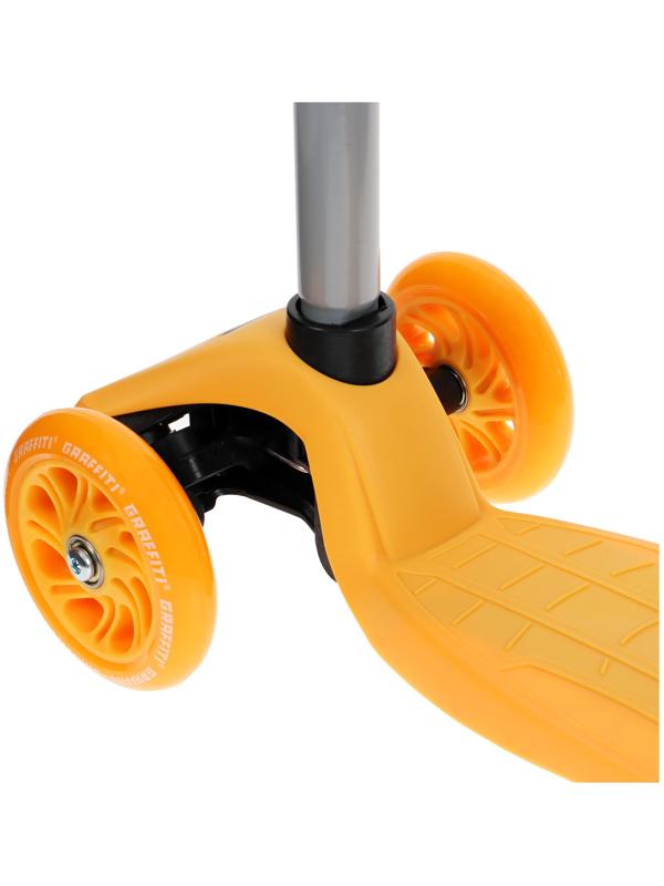 Самокат GRAFFITI, колеса световые PU 120/70 мм, ABEC 7, цвет оранжевый