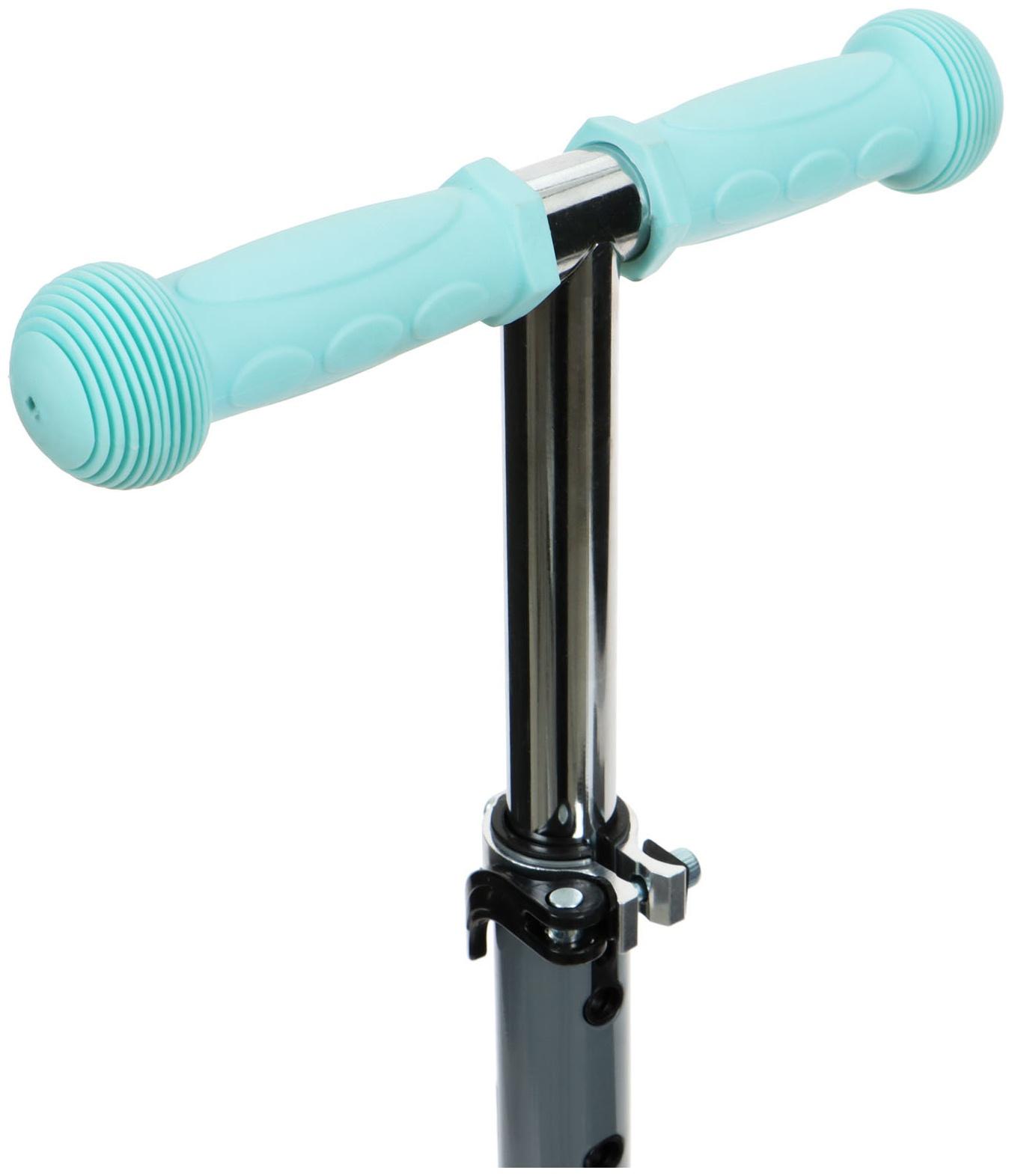 Самокат складной GRAFFITI, колеса световые PU 120/70 мм, ABEC 7, цвет бирюзовый