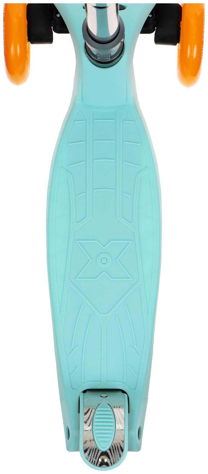 Самокат складной GRAFFITI, колеса световые PU 120/70 мм, ABEC 7, цвет бирюзовый