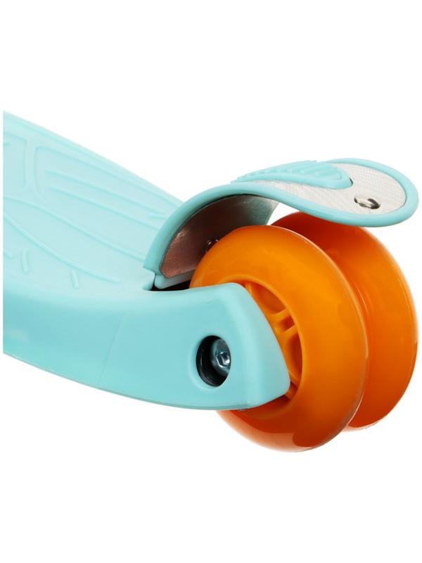 Самокат складной GRAFFITI, колеса световые PU 120/70 мм, ABEC 7, цвет бирюзовый