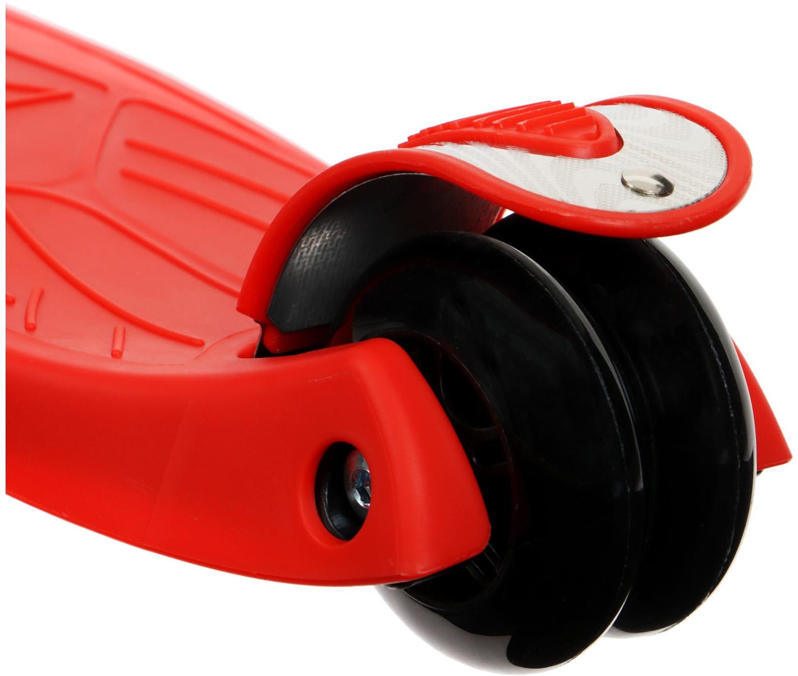 Самокат складной GRAFFITI, колеса световые PU 120/70 мм, ABEC 7, цвет красный