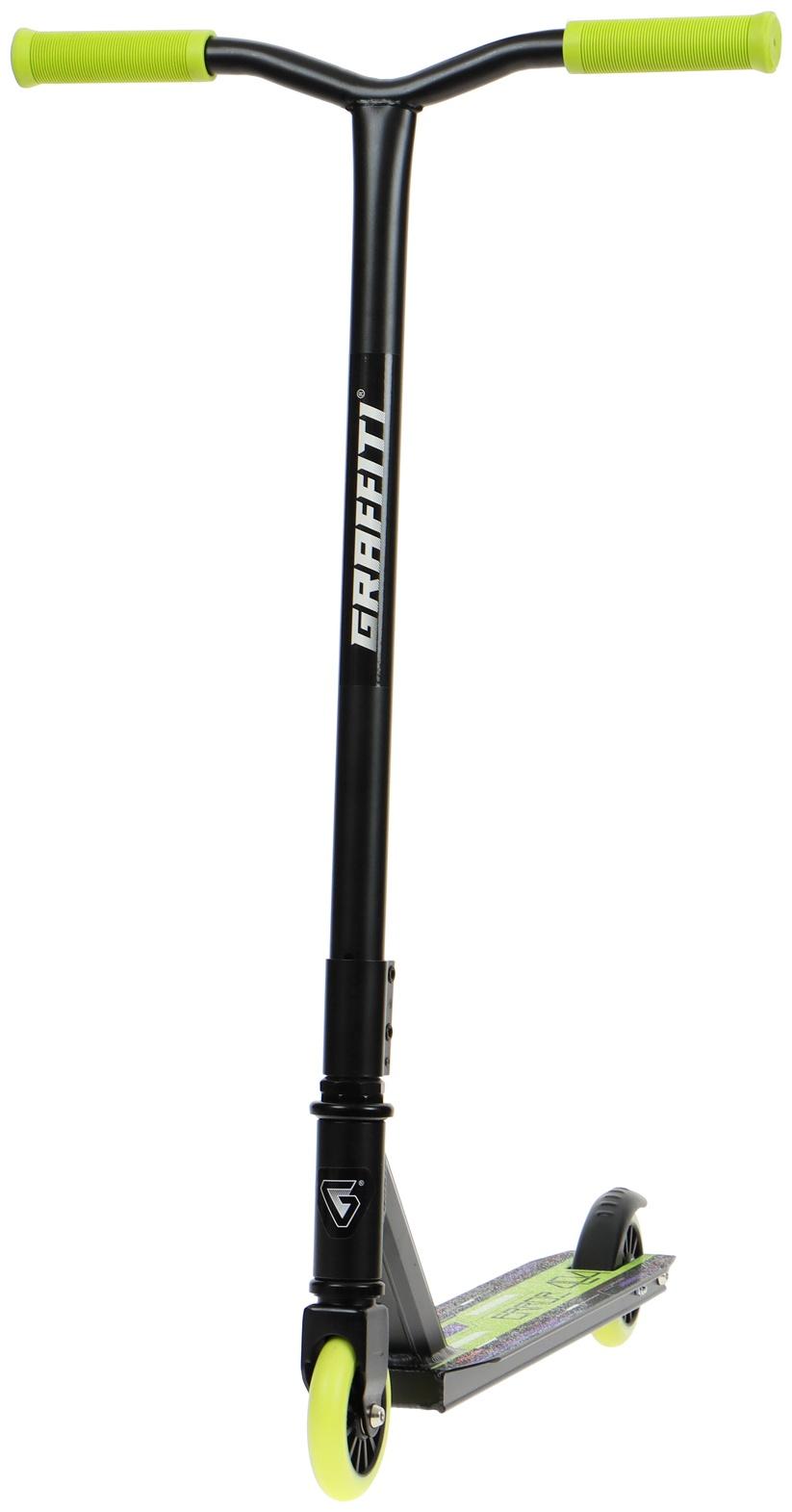 Самокат трюковый GRAFFITI Turn 23, колеса PU 100 мм, пластик диск, 85А, резьб. компрессия