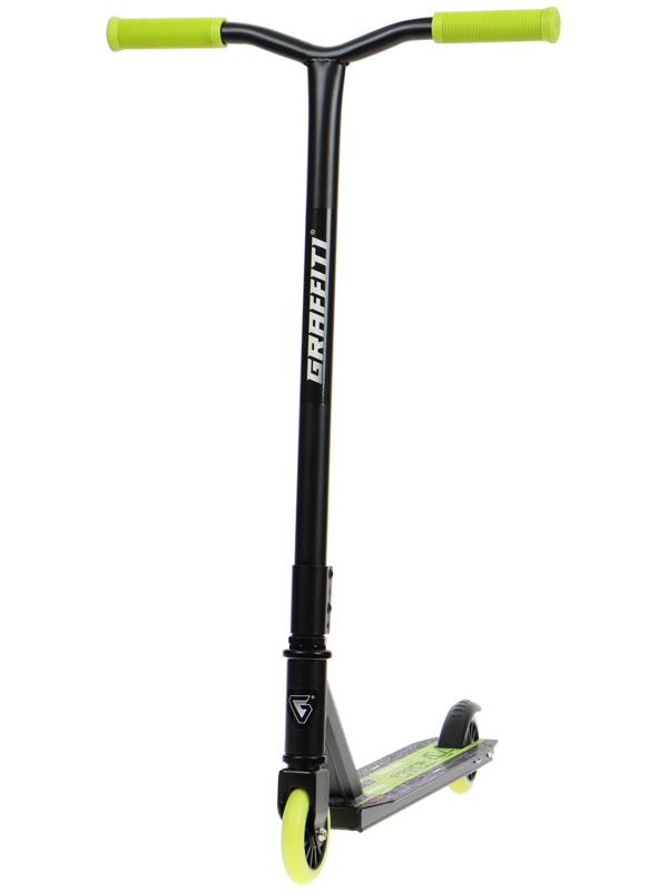 Самокат трюковый GRAFFITI Turn 23, колеса PU 100 мм, пластик диск, 85А, резьб. компрессия